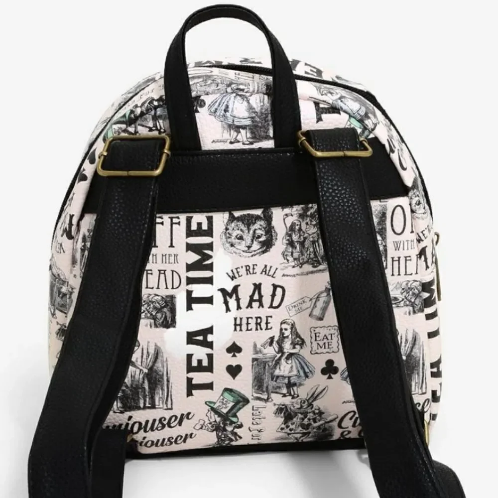 Alice In Wonderland Sketch Mini Backpack and Wallet